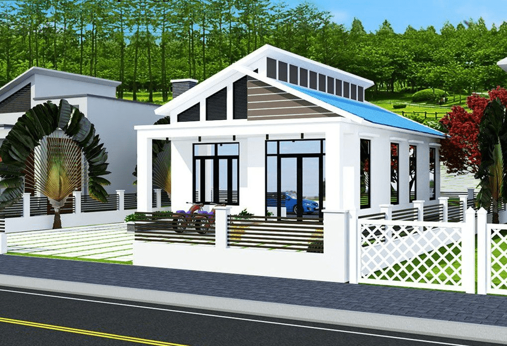 Mẫu nhà mái lệch lớp tôn giá rẻ