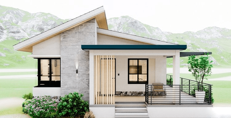 Nhà mái lệch bằng tôn hiện đại, tiện nghi