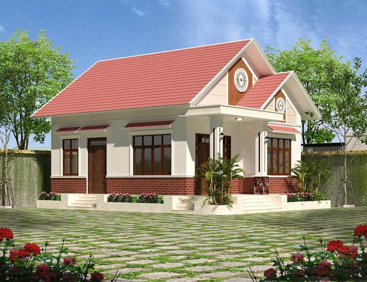 Mẫu nhà mái ngói cấp 4 đơn giản