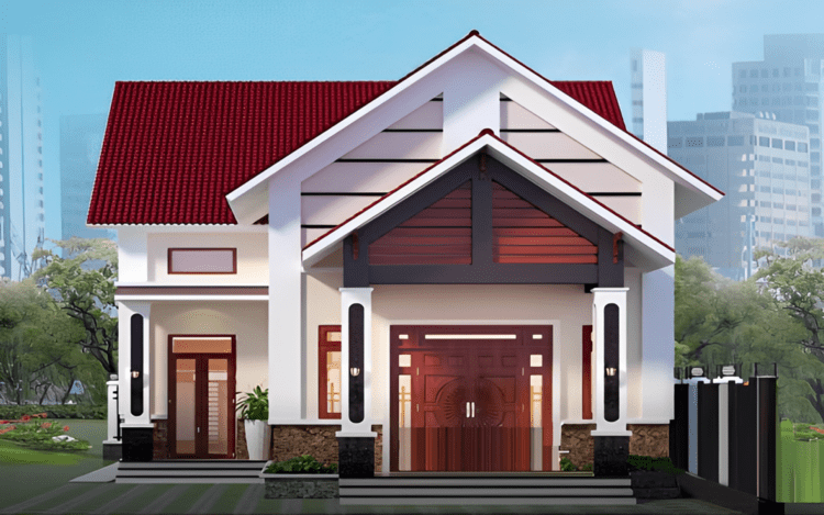 Mẫu nhà mái ngói 1 tầng thiết kế đơn giản, dễ ứng dụng