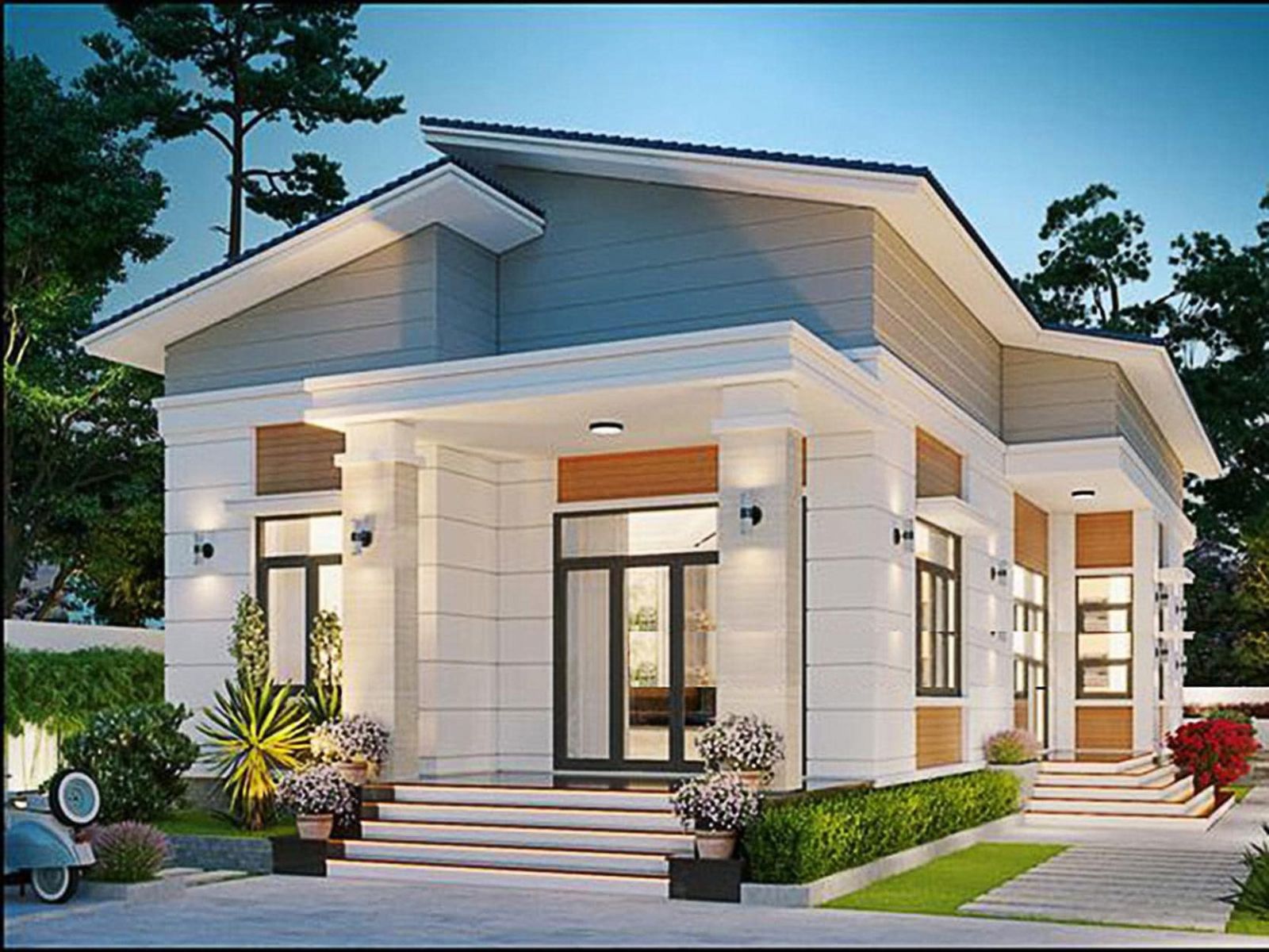 Mẫu nhà mái ngói 3 phòng ngủ 300 triệu giá rẻ