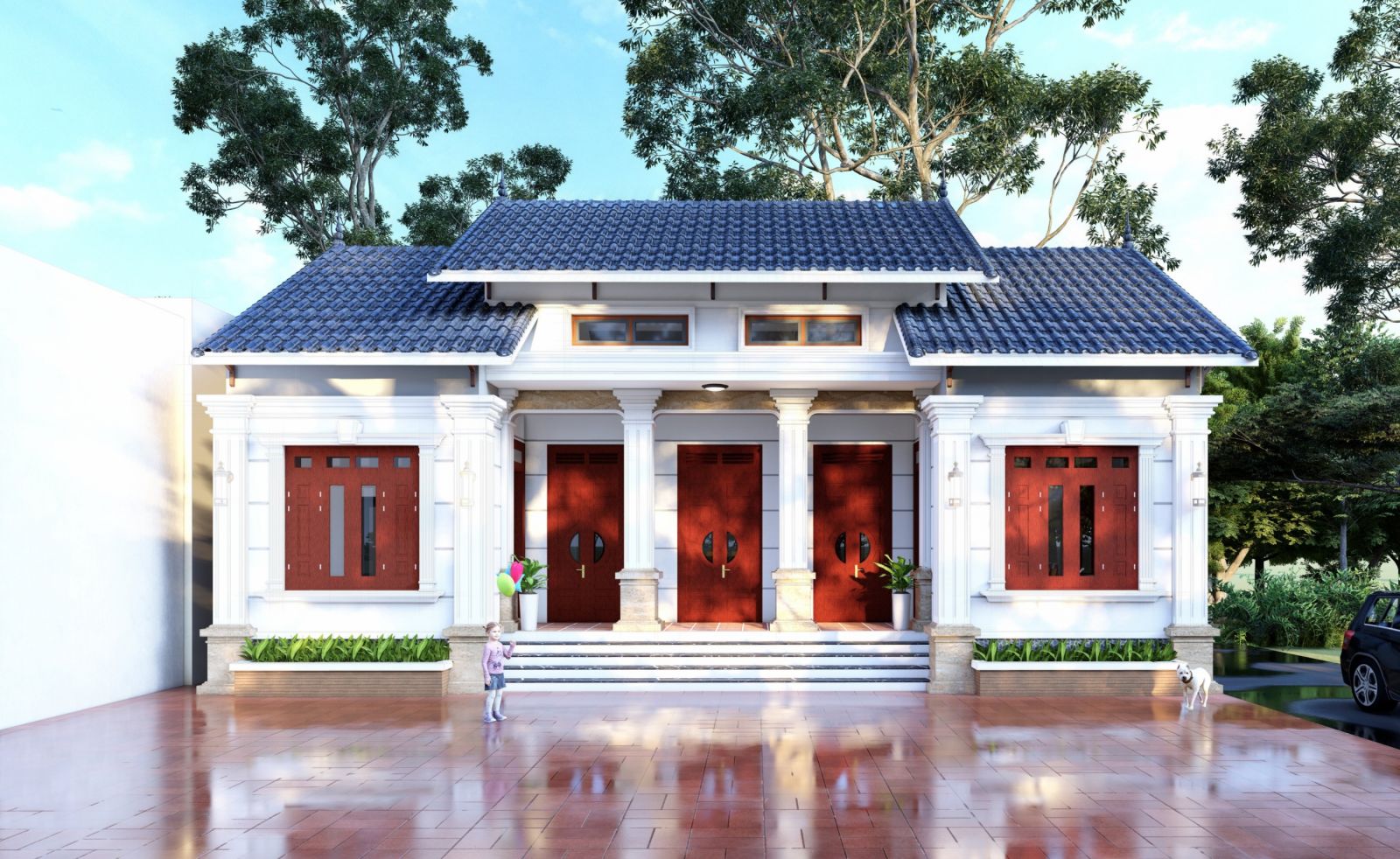 Nhà mái Nhật 3 gian