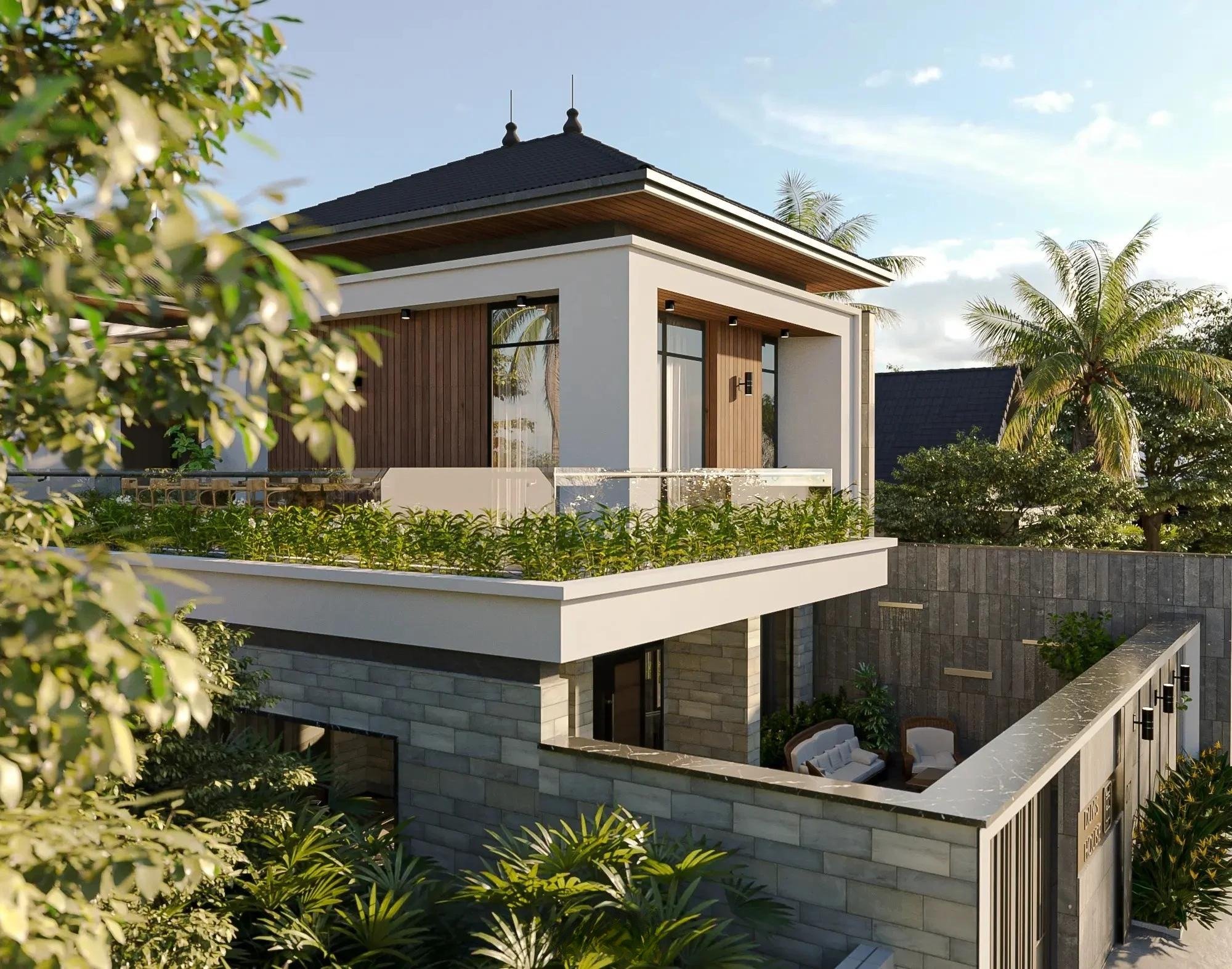 Mẫu nhà mái Nhật 2 tầng 8x10m đẹp ấn tượng