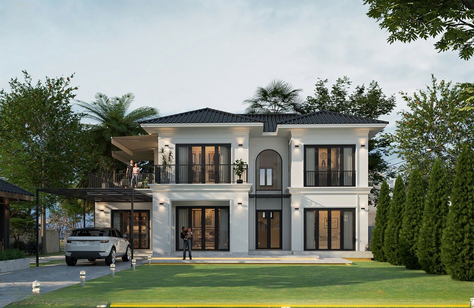 Mẫu nhà vườn 2 tầng mái Nhật 8.5x10m đẹp, ấn tượng, xu hướng