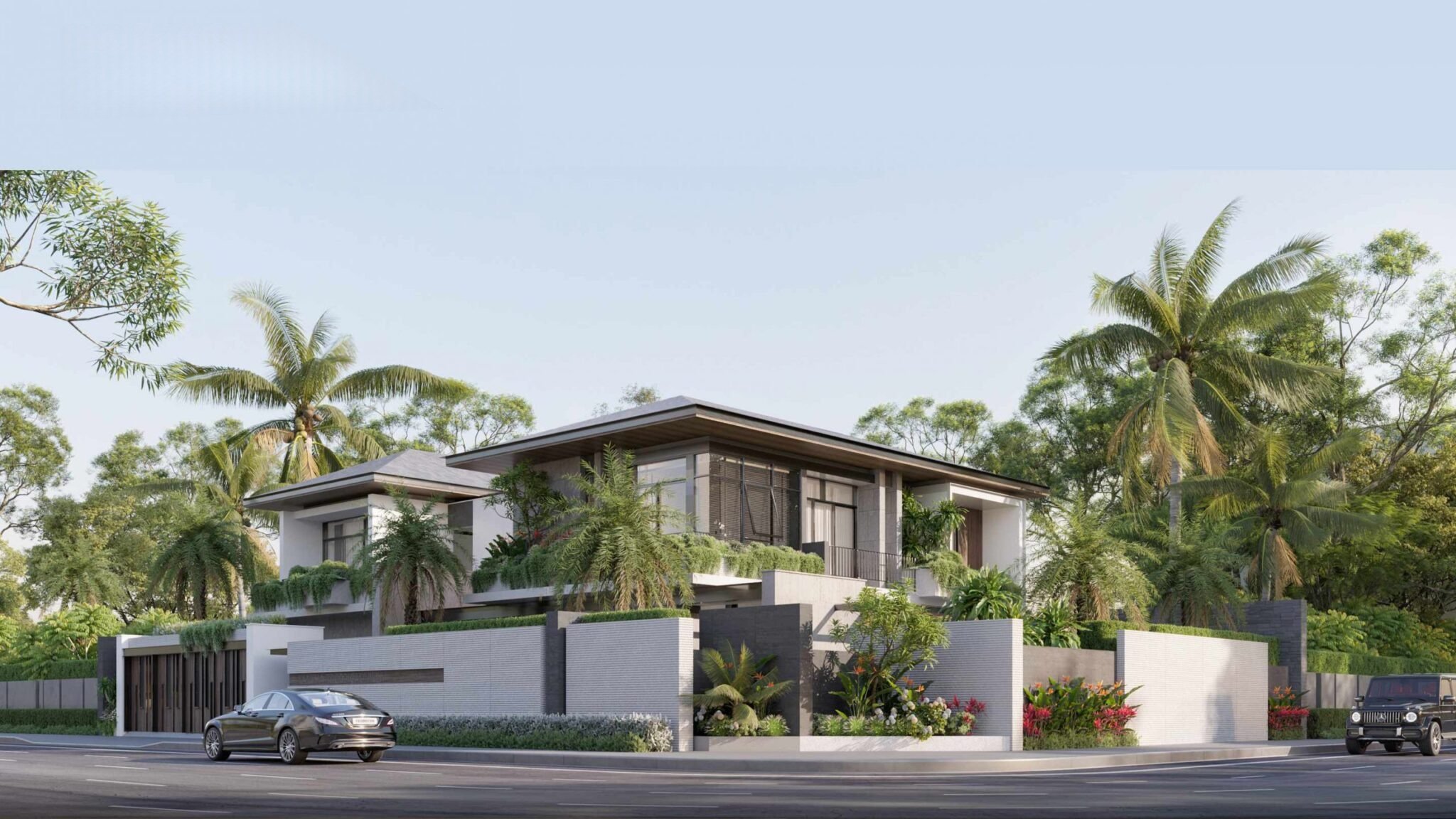 Nhà mái Nhật 2 tầng hiện đại 3 gian cho gia đình có đông thành viên