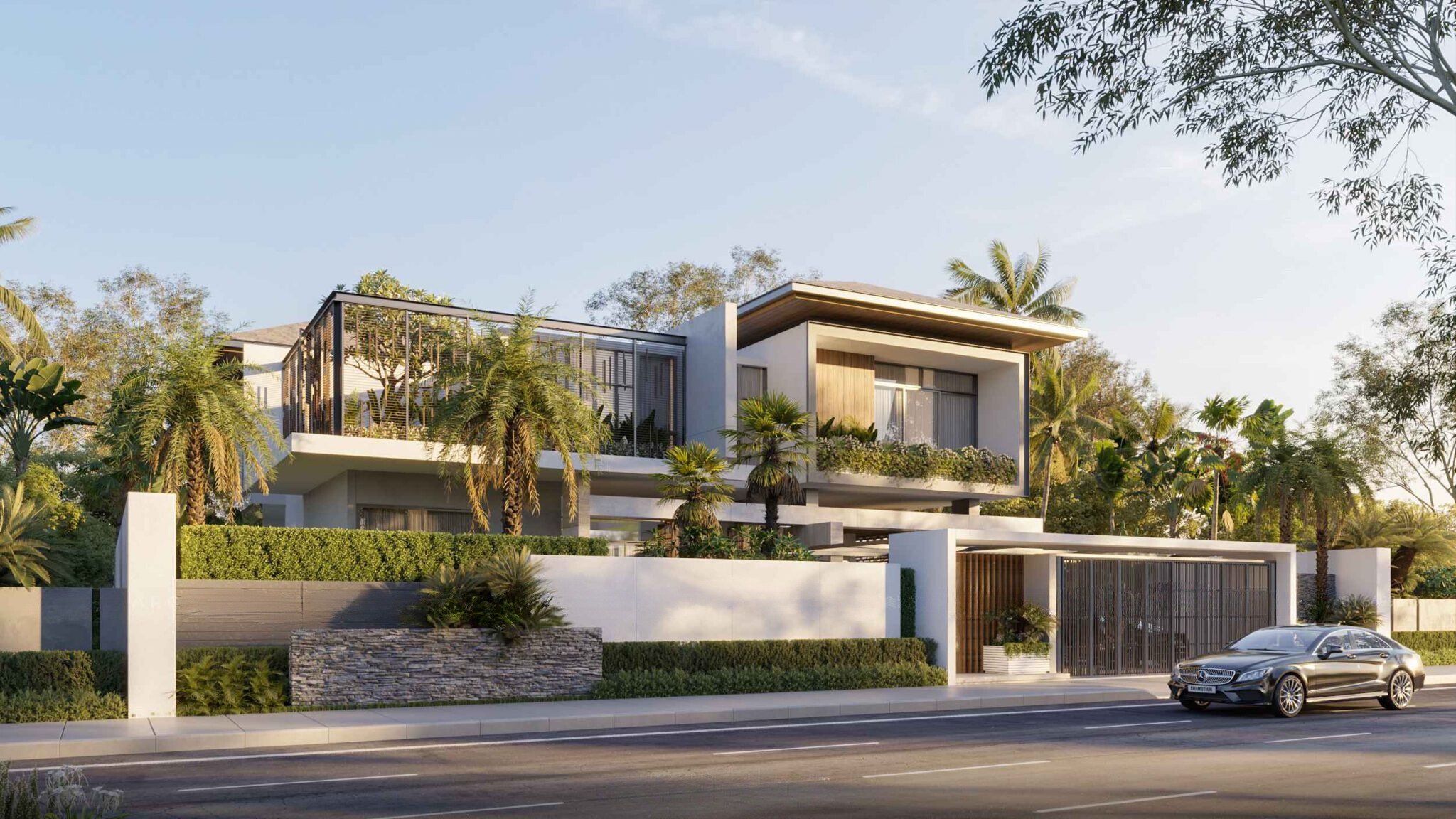 Mẫu nàh mái Nhật 2 tầng 4 phòng ngủ có sân vườn ấn tượng