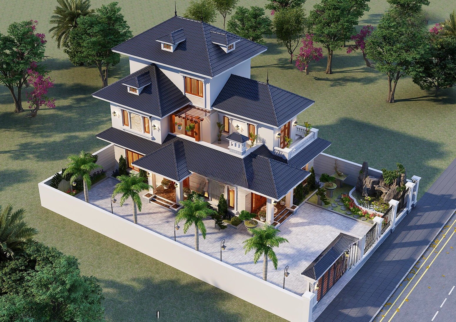 Mẫu nhà 2 tầng đơn giản, thiết kế gần gũi thiên nhiên, phổ biến ở nông thôn