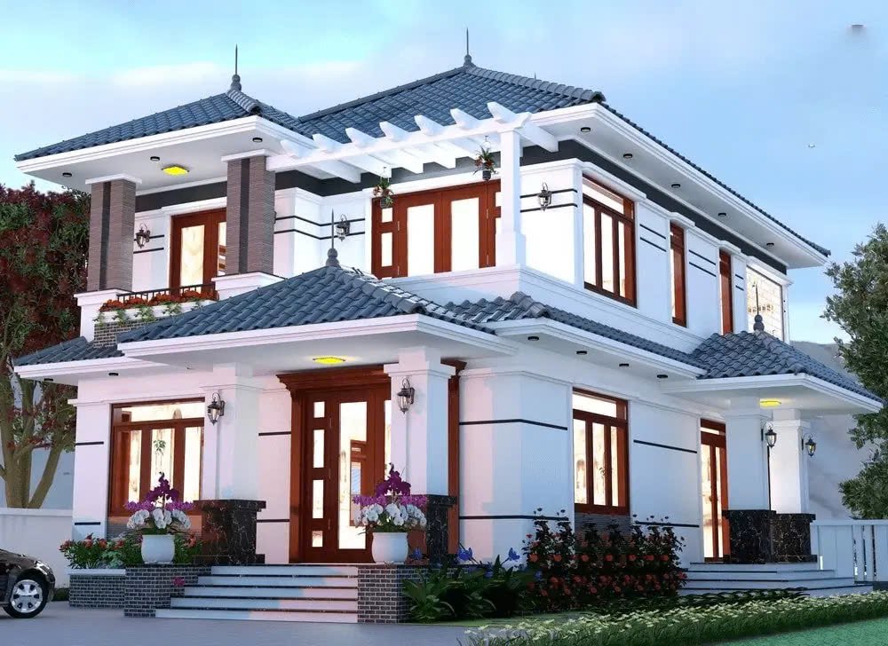 Lựa chọn màu sắc và phối màu nhà mái Nhật 2 tầng