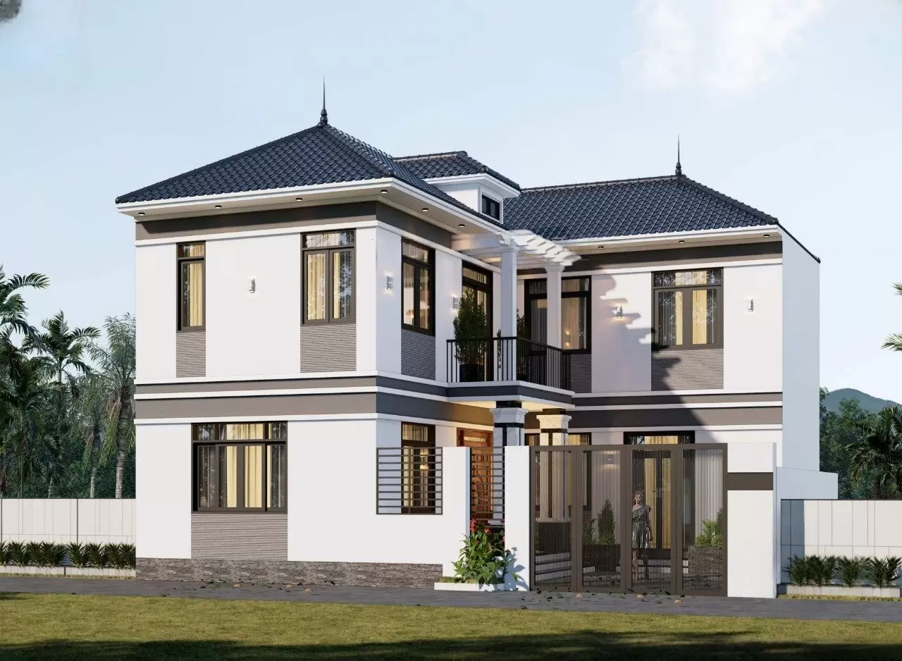 Mẫu nhà mái Nhật chữ L hợp phong thuỷ