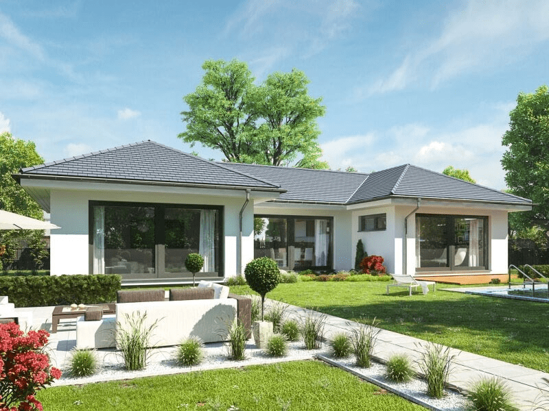 Nhà mái Nhật chữ U kết hợp sân vườn rộng rãi