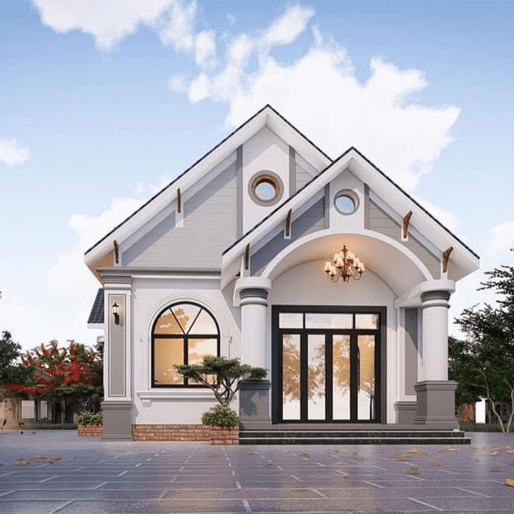 Mẫu nhà mái Thái 1 tầng 4 phòng ngủ có thiết kế hài hòa giữa thẩm mỹ và công năng