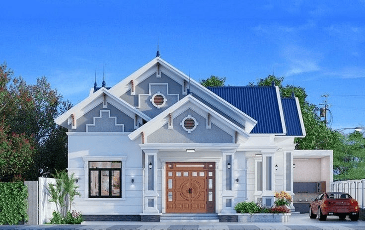 Mẫu nhà mái Thái 1 tầng giá 500 triệu vẫn đảm bảo đầy đủ công năng cơ bản và thẩm mỹ hài hòa