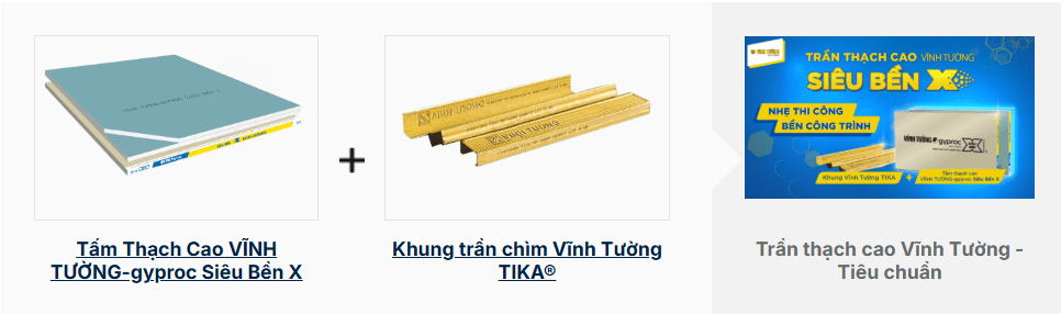  Trần thạch cao Vĩnh Tường Siêu Bền X
