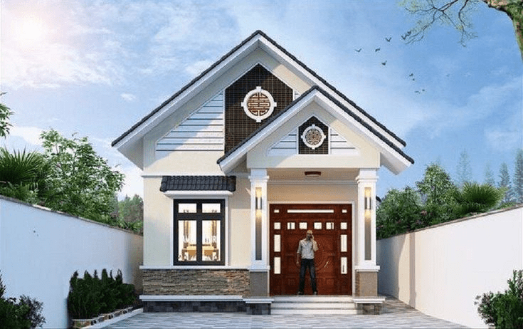 Mẫu nhà mái Thái 1 tầng 3 phòng ngủ 100m2 mang đến không gian sống rộng rãi và thoáng má