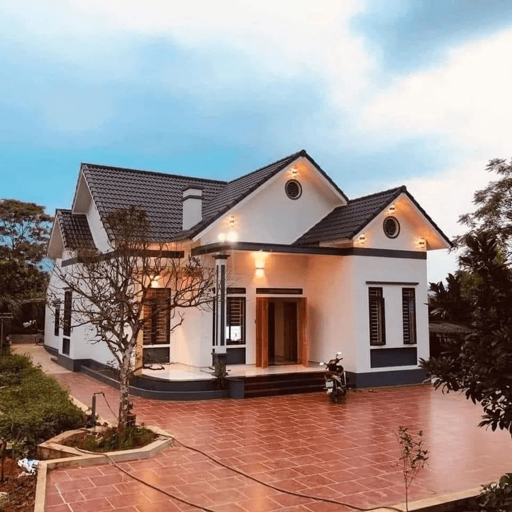 Mẫu nhà cấp 4 nông thôn đơn giản mang đến không gian sống gọn gàng, tiện nghi và thoáng đãng