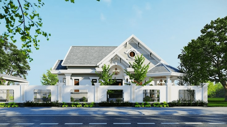 Mẫu biệt thự nhà vườn mái Thái 1 tầng mang đến không gian sống xanh mát và gần gũi thiên nhiên