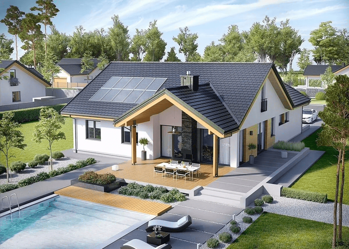 Mẫu nhà mái Thái 1 tầng phong cách châu Âu kết hợp hoàn hảo giữa vẻ đẹp cổ điển và tiện nghi hiện đại