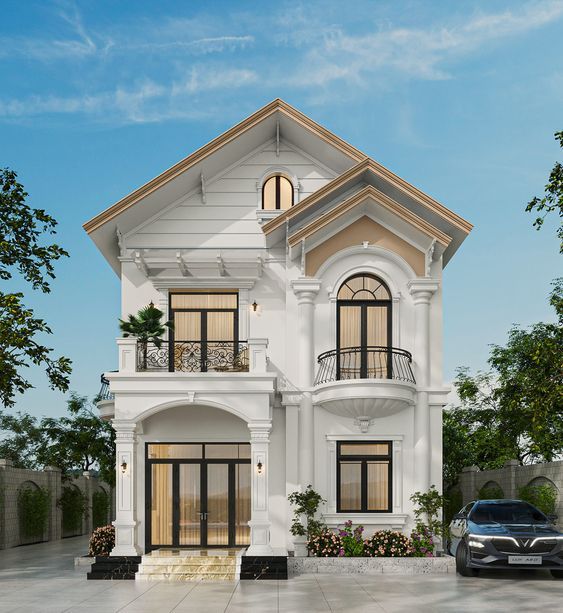 nhà mái thái 2 tầng thanh thoát, tiện nghi