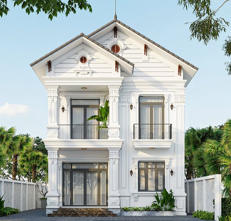 nhà mái thái 2 tầng 4 phòng ngủ