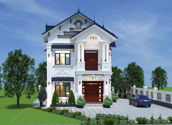 nhà mái Thái 2 tầng tân cổ điển sang trọng
