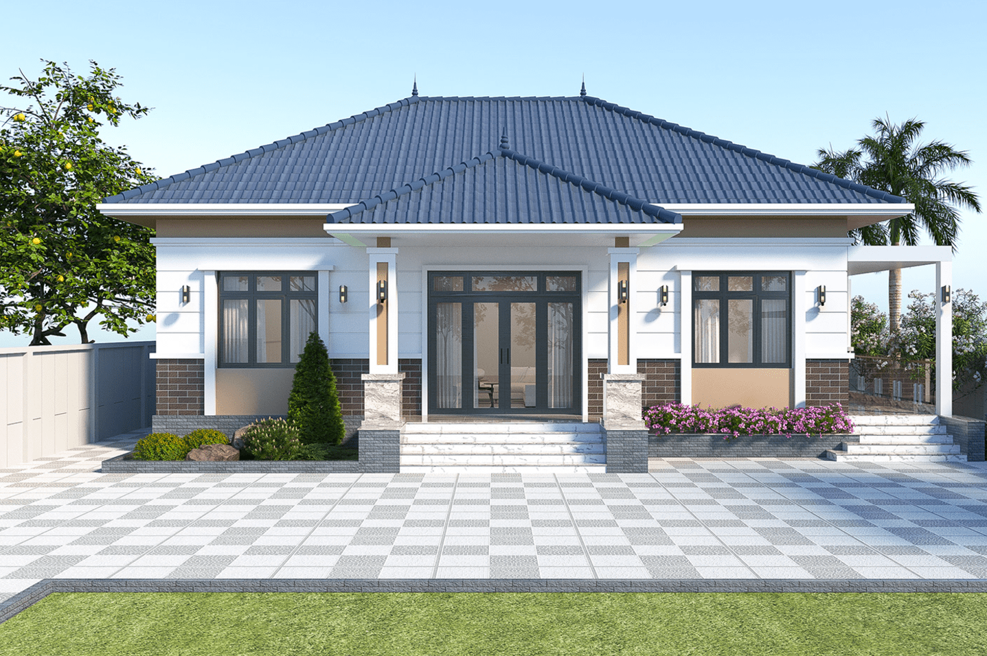 Mẫu nhà cấp 4 mái Thái đẹp