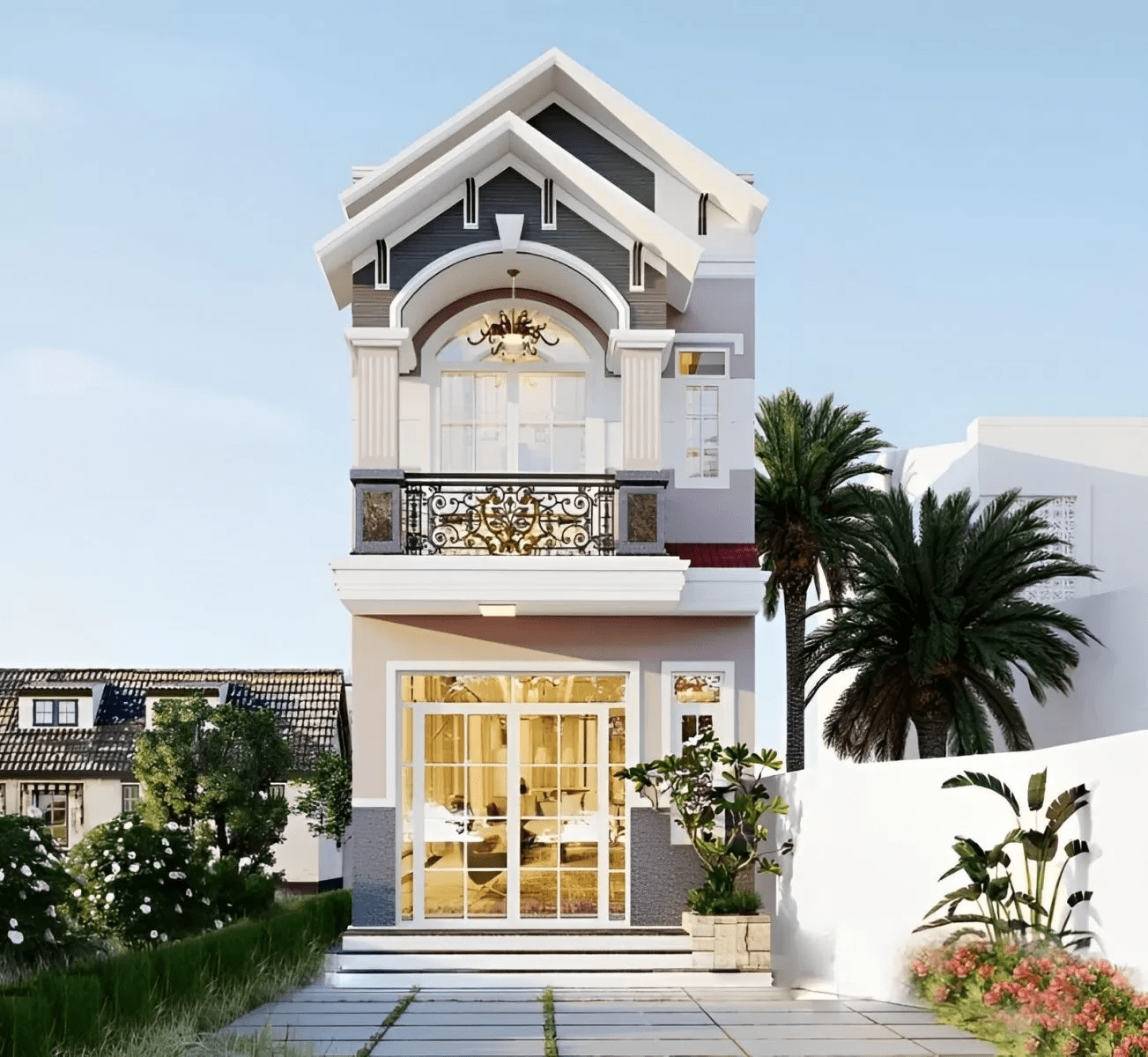 Mẫu nhà ống mái Thái