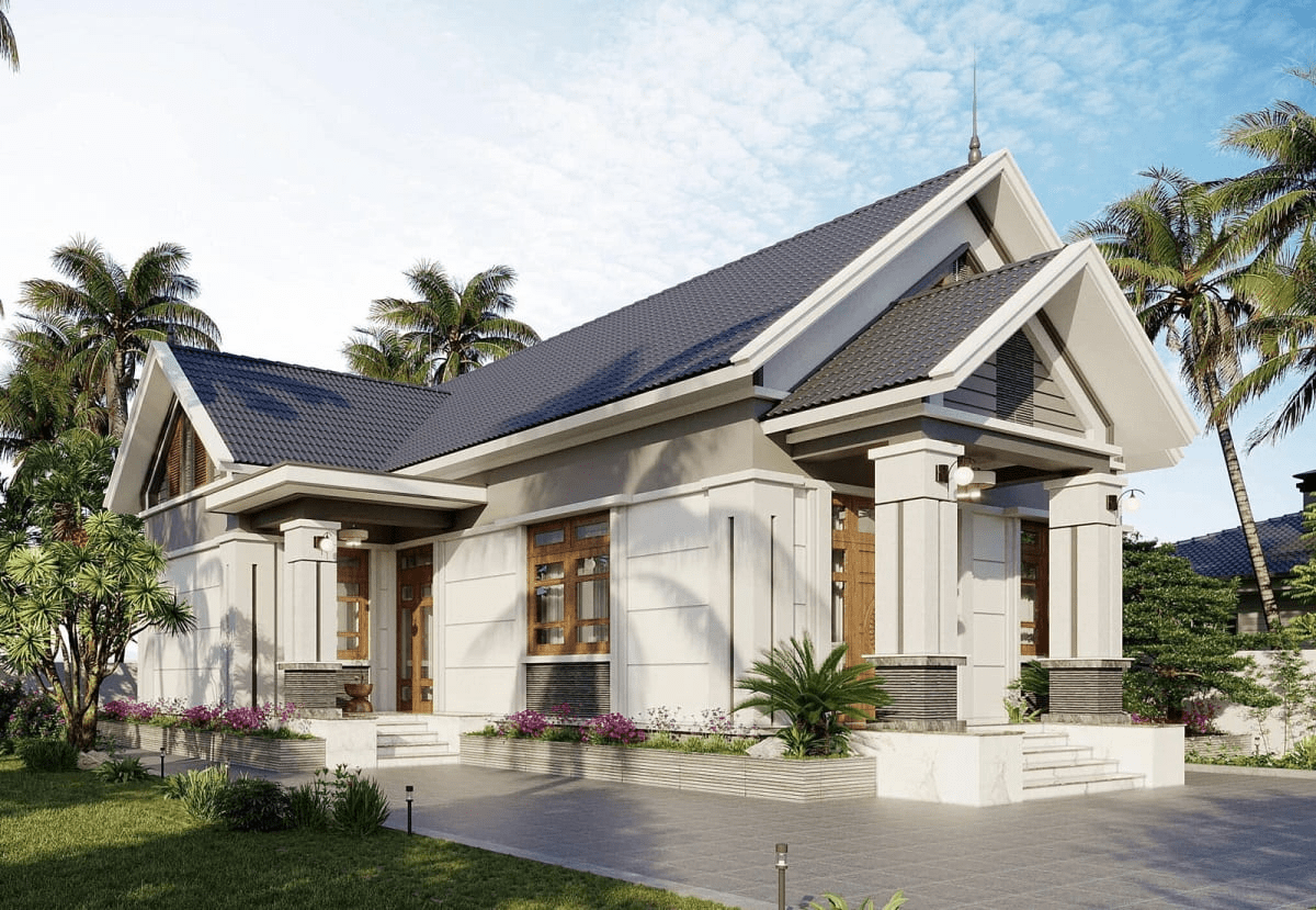 Mẫu nhà mái Thái chữ L