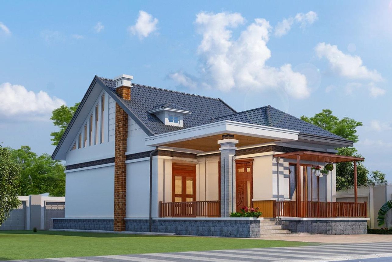 Mẫu nhà cấp 4 mái thái ở nông thôn thiết kế hiện đại