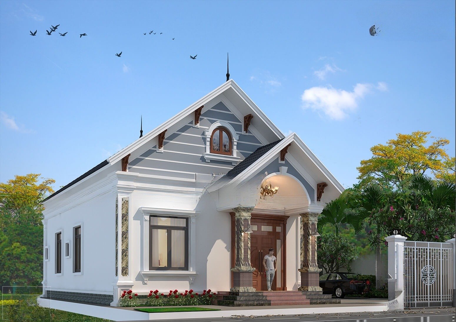 Mẫu nhà cấp 4 mái Thái 8x12m 300 triệu đơn giản, tinh tế và sang trọng