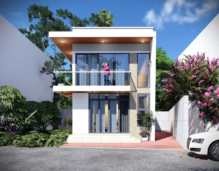 Nhà ống 2 tầng mái bằng giá rẻ