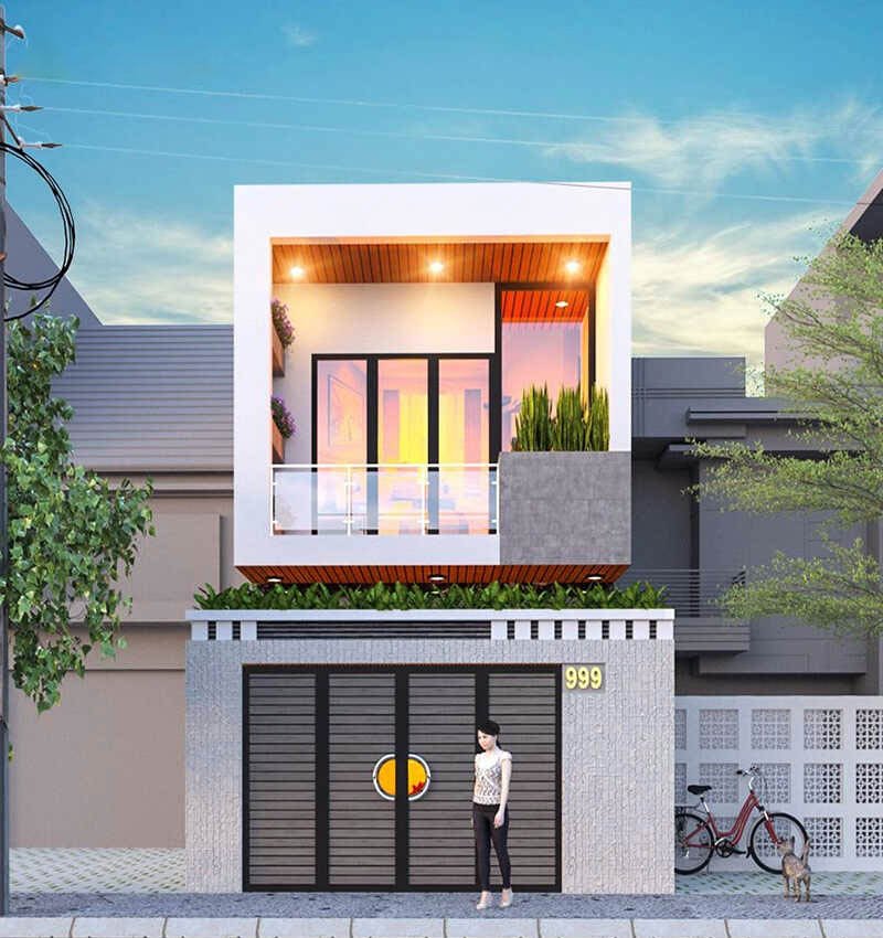 Mẫu nhà ống 2 tầng đẹp 2023