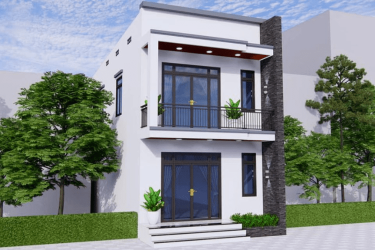 Mẫu nhà ống 2 tầng đẹp ở nông thôn 5x20 giá rẻ