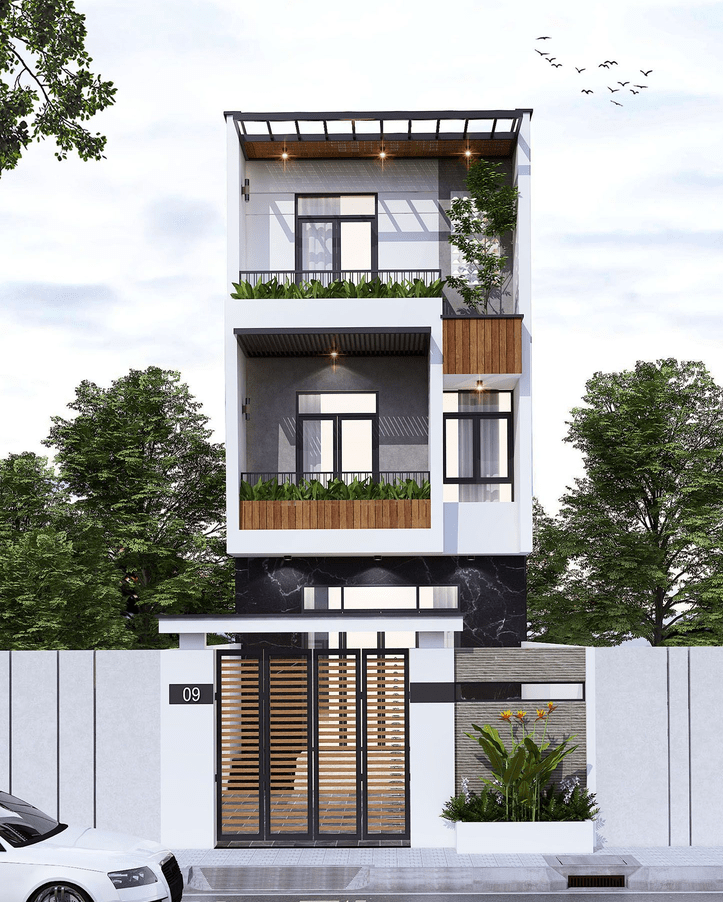 Mẫu nhà ống 3 tầng mái bằng đẹp, phổ biến nhất hiện nay
