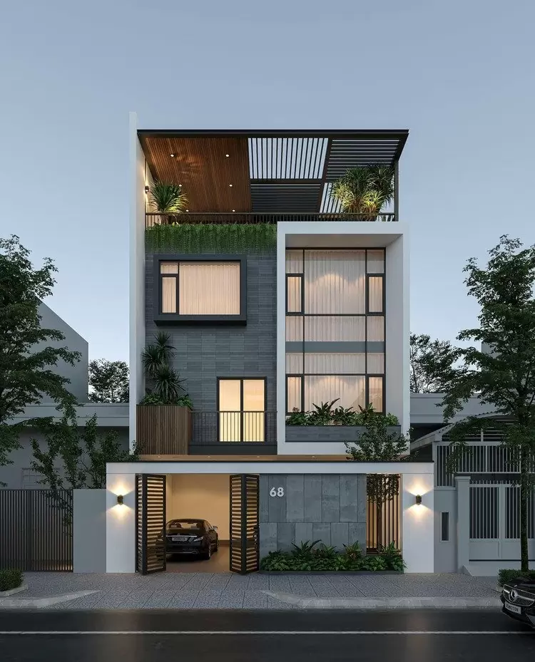 nhà ống đẹp 3 tầng 5m tách biệt các phòng