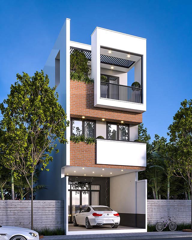 nhà ống đẹp 3 tầng 5m hiện đại