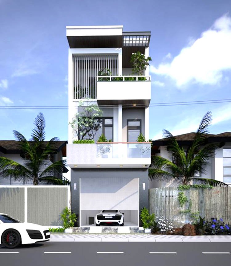 nhà ống đẹp 3 tầng 5m có gara