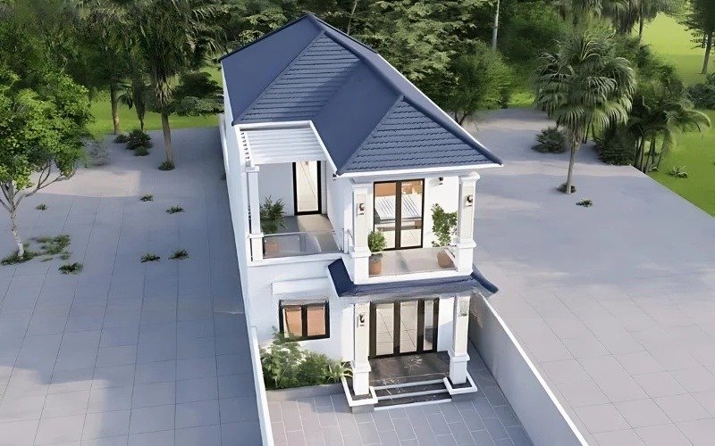 Nhà ống mái Nhật đẹp, hiện đại, tiện nghi