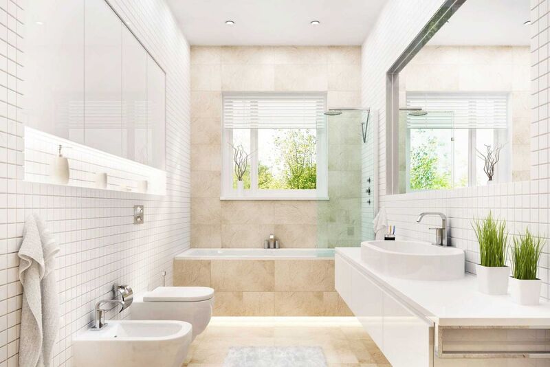 mẫu nhà tắm kết hợp cây xanh