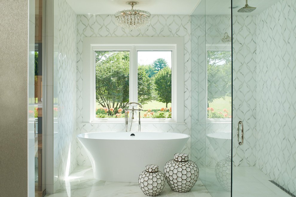 Mẫu nhà tắm hiện đại sử dụng màu sắc trung tính