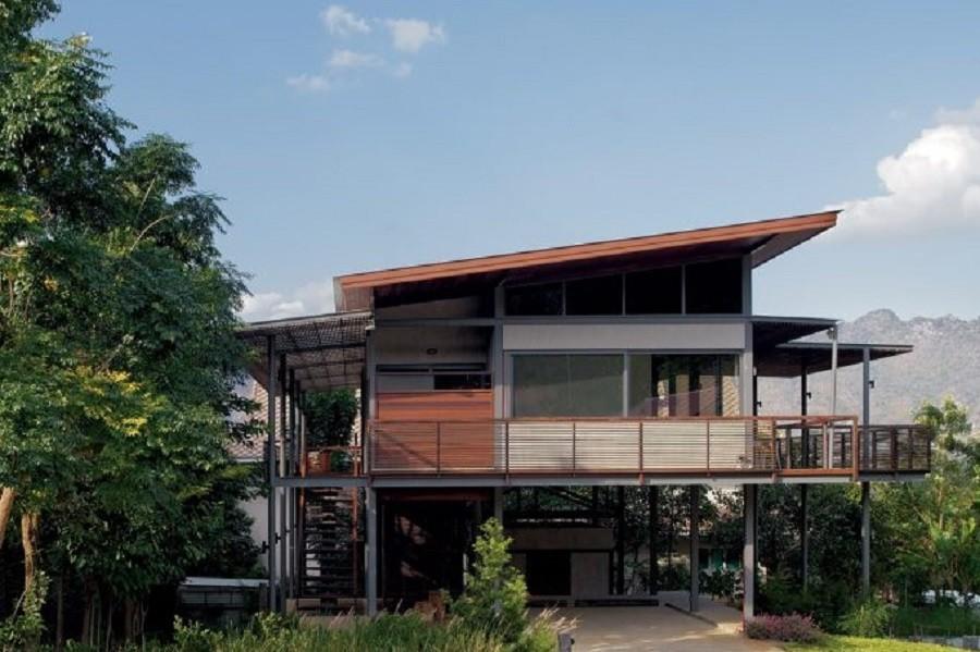 Thiết kế 1 mái giúp thoát nước nhanh chóng và tăng tính thẩm mỹ cho ngôi nhà 