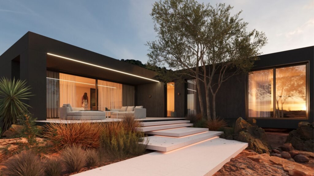 Mẫu nhà cấp 4 mái bằng tiền chế đơn giản nhưng hiện đại