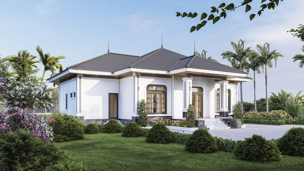 Mẫu nhà vườn cấp 4 với kiến trúc sang trọng ở vùng nông thôn