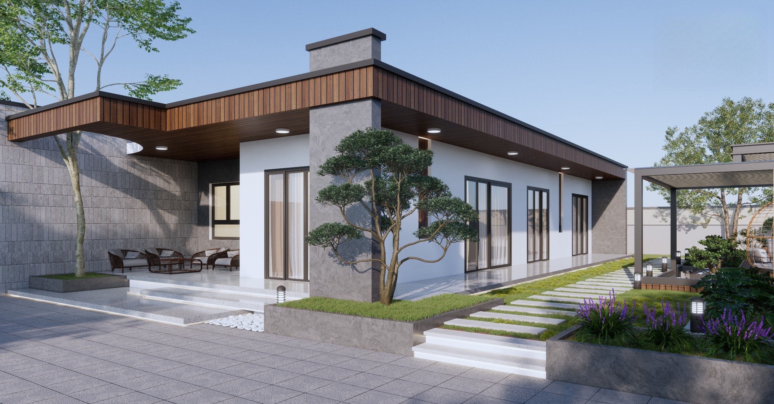 Nhà vườn cấp 4 3 phòng ngủ có sân vườn đẹp