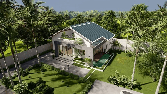 Mẫu nhà vườn cấp 4 nông thôn 500 triệu biệt lập hoà hợp với thiên nhiên