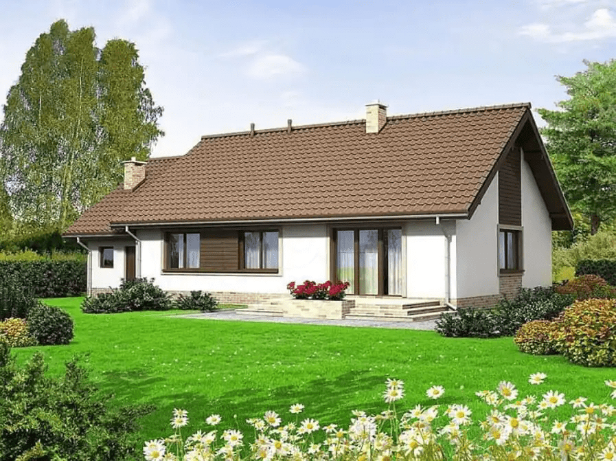 Mẫu nhà vườn cấp 4 nông thôn đơn giản giá rẻ 250 triệu phong cách Châu Âu