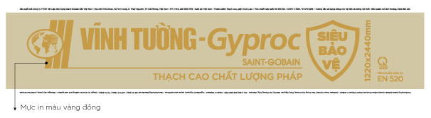 Thông tin nhận diện sản phẩm mặt lưng tấm thạch cao vĩnh tường siêu bảo vệ