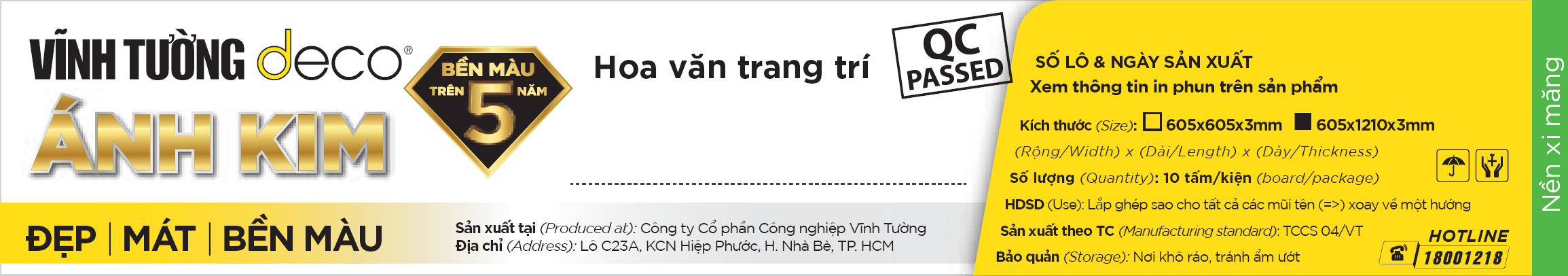 Nhãn trang trí Vĩnh Tường Ánh Kim