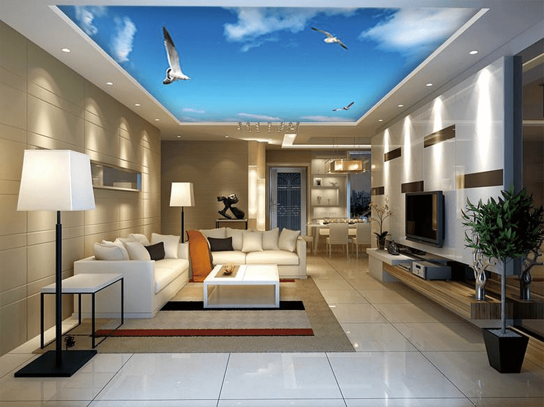 Mẫu trần thạch cao phòng khách độc đáo