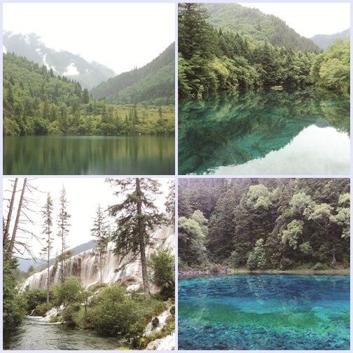 hồ: Hùng Miêu Hải - Ngũ Hoa Hải - Thác Trân Châu - Ngũ Sắc Trì