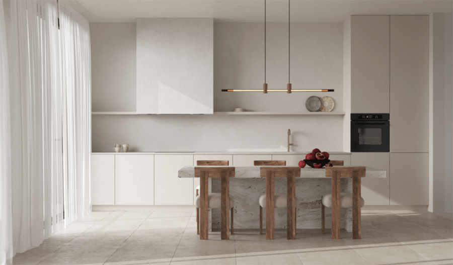 Mẫu phòng bếp nhà ống 5m đẹp, đơn giản và tinh tế